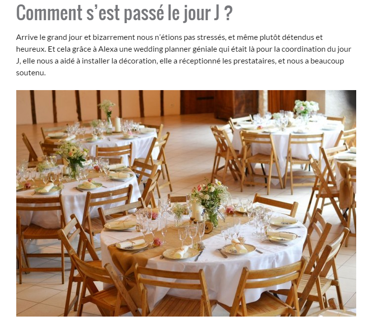 Article Témoignage Mariés Grange Gratin 36